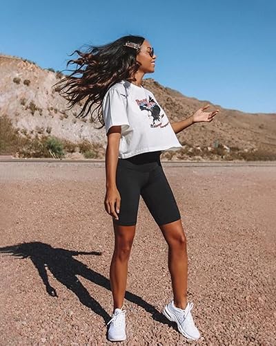 Miniatura 7 de Pantalones cortos de entrenamiento de cintura alta para mujer, con control de abdomen, para ciclismo, yoga, correr, con bolsillos