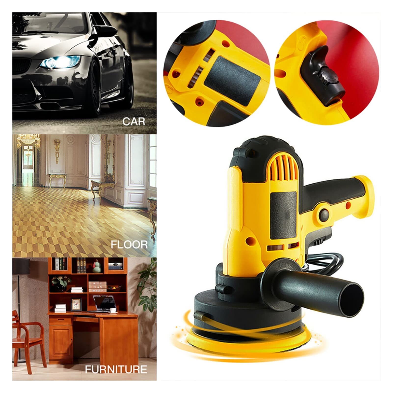 600W Elektryczna polerka samochodowa maszyna 3500 rpm Auto Maszyna do polerowania Sander Małe przenośne polskie narzędzia woskowania(Polisher k1)
