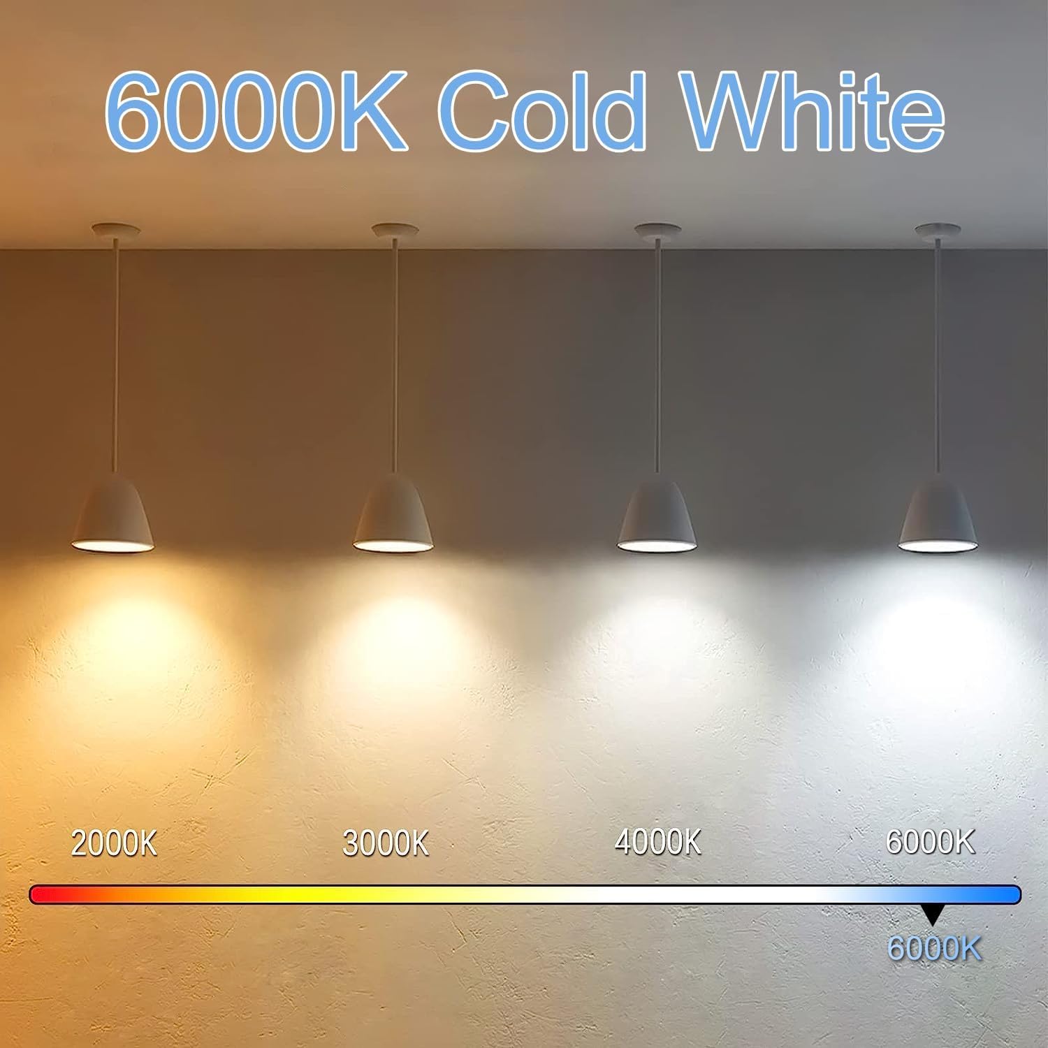 NOVELUX 5 Inch Edison Bulb, 6000K Cool White E26 Led Bulb 6W