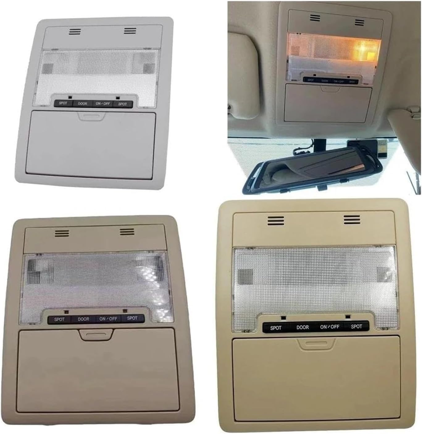 Overhead Console Lamp For Toyota For Land For Cruiser 2008-2018 LC200 Front Reading Light Indoor Lignt Car Roof(Grey)