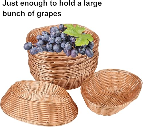 Miniatura 3 de Paquete de 20 cestas ovaladas de mimbre de polietileno, 9 x 6 x 2.6 pulgadas, cestas de regalo de tamaño mediano para cocina, regalos de Navidad,