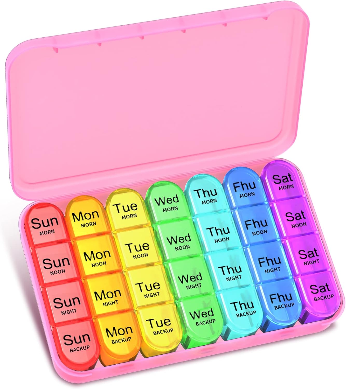 Pill Box 4 Times a Day, Betife Weekly Pill Box Organisers, 7 Day Tablet