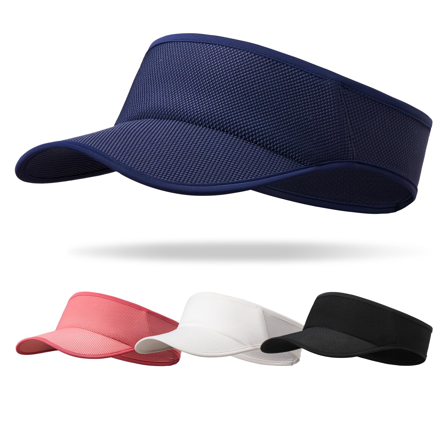 Adjustable Elastic Cord with Button Visor Sun Protection Mesh Quick-Dry Sport Visor Hat Women Men for Running Tennis