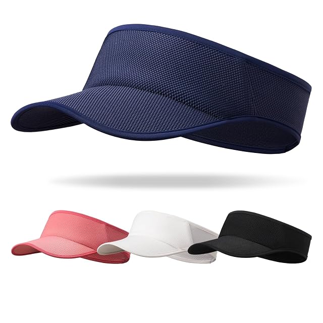 Adjustable Elastic Cord with Button Visor Sun Protection Mesh Quick-Dry Sport Visor Hat Women Men for Running Tennis