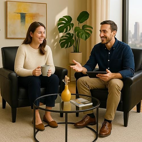 Miniatura 10 de Silla decorativa moderna Lohoms de cuero sintético, sillas tapizadas de salón cómodas, sofá individual para dormitorio, sala de espera - Negro Negro