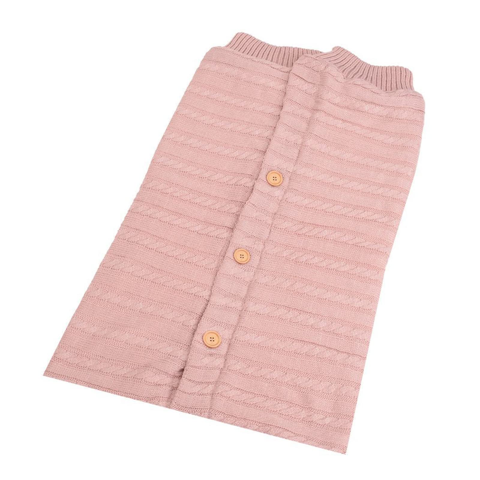 N X Suave Forro Polar de Punto para Bebés Niñas Cochecito Accesorios Bebé Personalizados (Rosa, Talla Única)