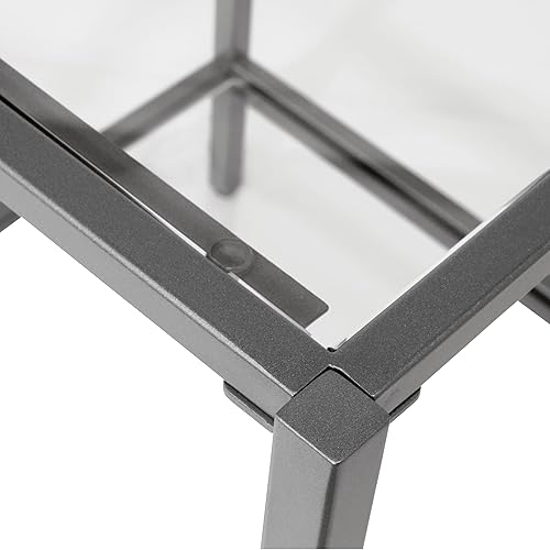 Miniatura 31 de SD STUDIO DESIGNS Camber Elite - Juego de mesa auxiliar redonda de metal y vidrio, 35 pulgadas Mesa nido de café,Mesa de centro redonda de 28",Mesa