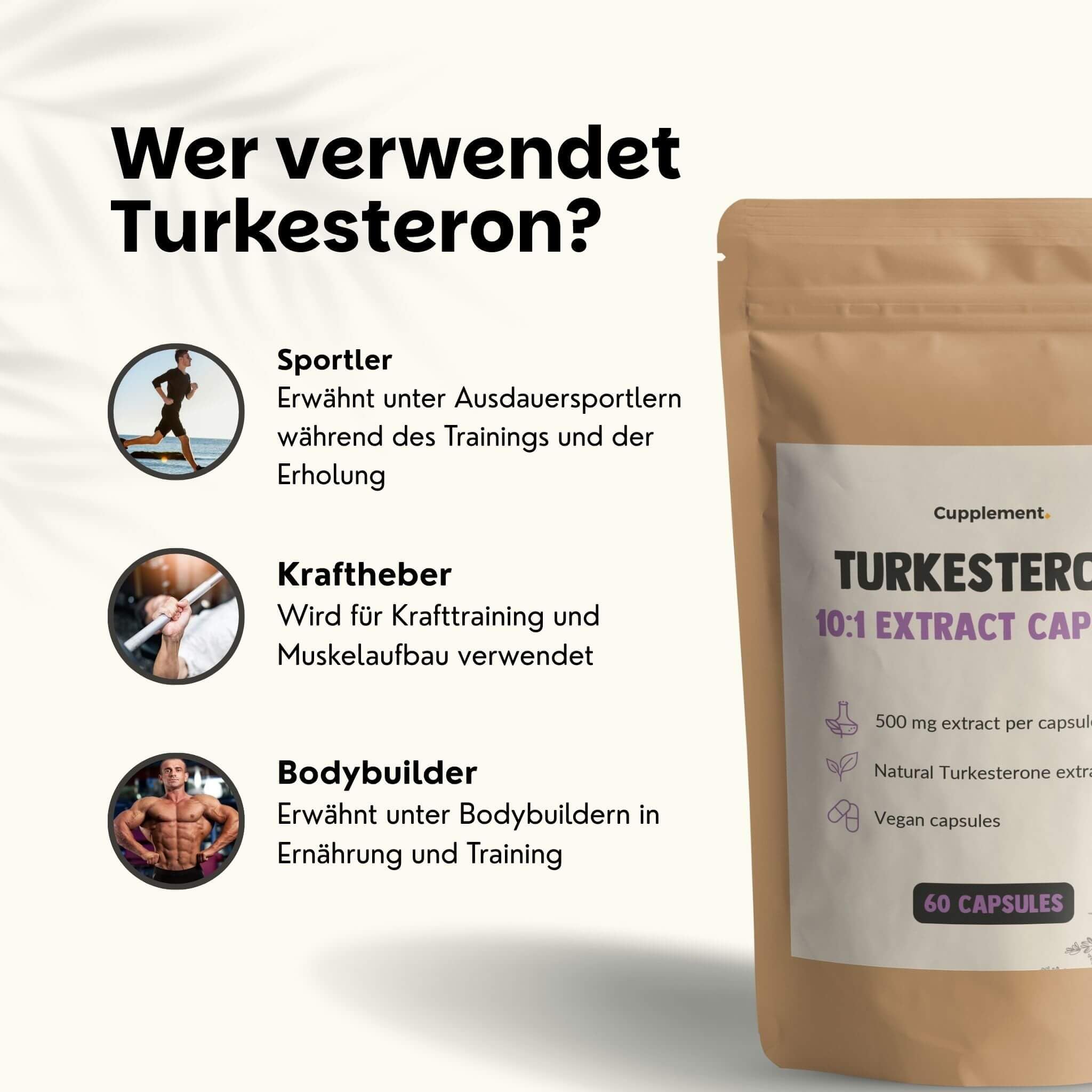 Turkesterone Extrakt Kapseln 500 mg Kombideal 4x 60 Capsules - Ajuga Turkestanica – Testosteron