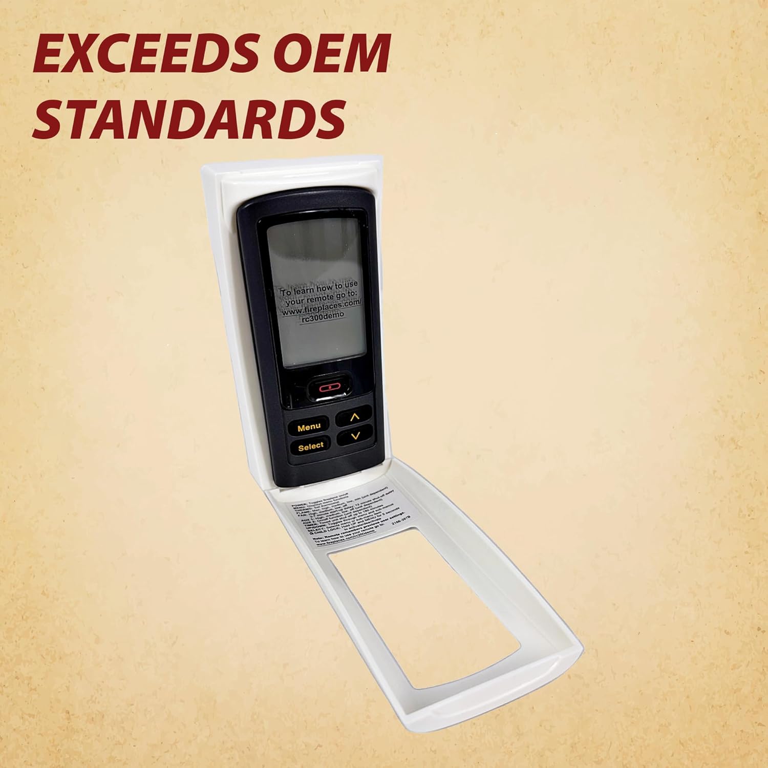 Replacement Remote for Heat N Glo RC300 (2166-330) – Works with Escape, Mezzo, Primo & True Series Fireplaces, Includes Wall Mount Holster