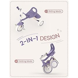 besrey Kids Tricycles Age 18 Month to 5 Years, Toddler Tricycle Kids Trikes Tricycle, Gift Toddler Tricycles for 2-5 Year Olds, Gift & Toys for Boy & Girl, Trikes for Toddlers, Dark Purple