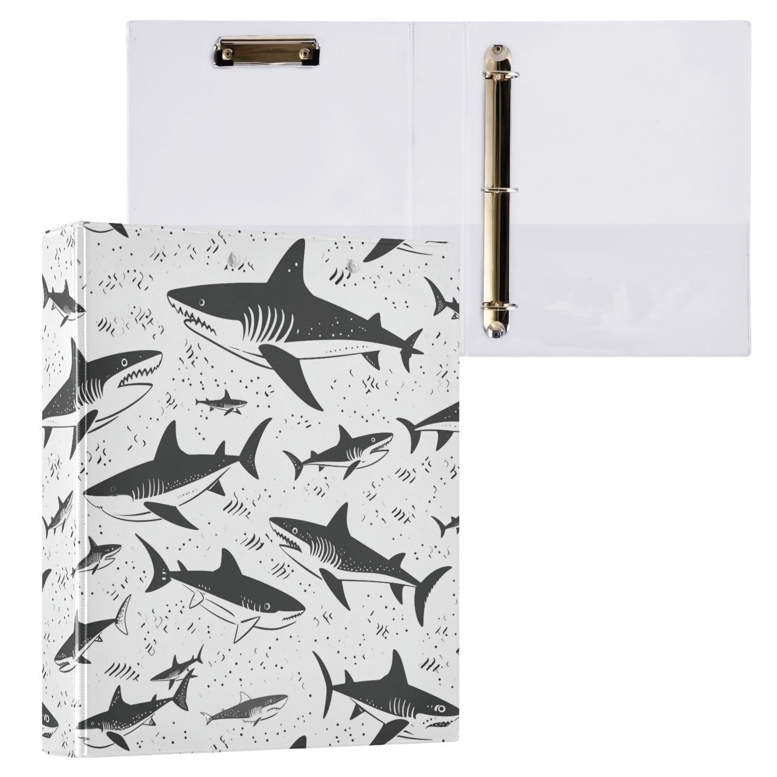 JIPONI Raccoglitore a 3 anelli, nero, 2,5 cm, rotondo, per uomini, donne, studenti, grazioso organizer per ufficio e scuola, 1 pezzo