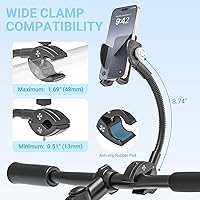 Vista 3 de Soporte de teléfono para bicicleta, soporte universal de cuello de cisne ajustable de 360°, instalación sin herramientas para bicicleta, scooter