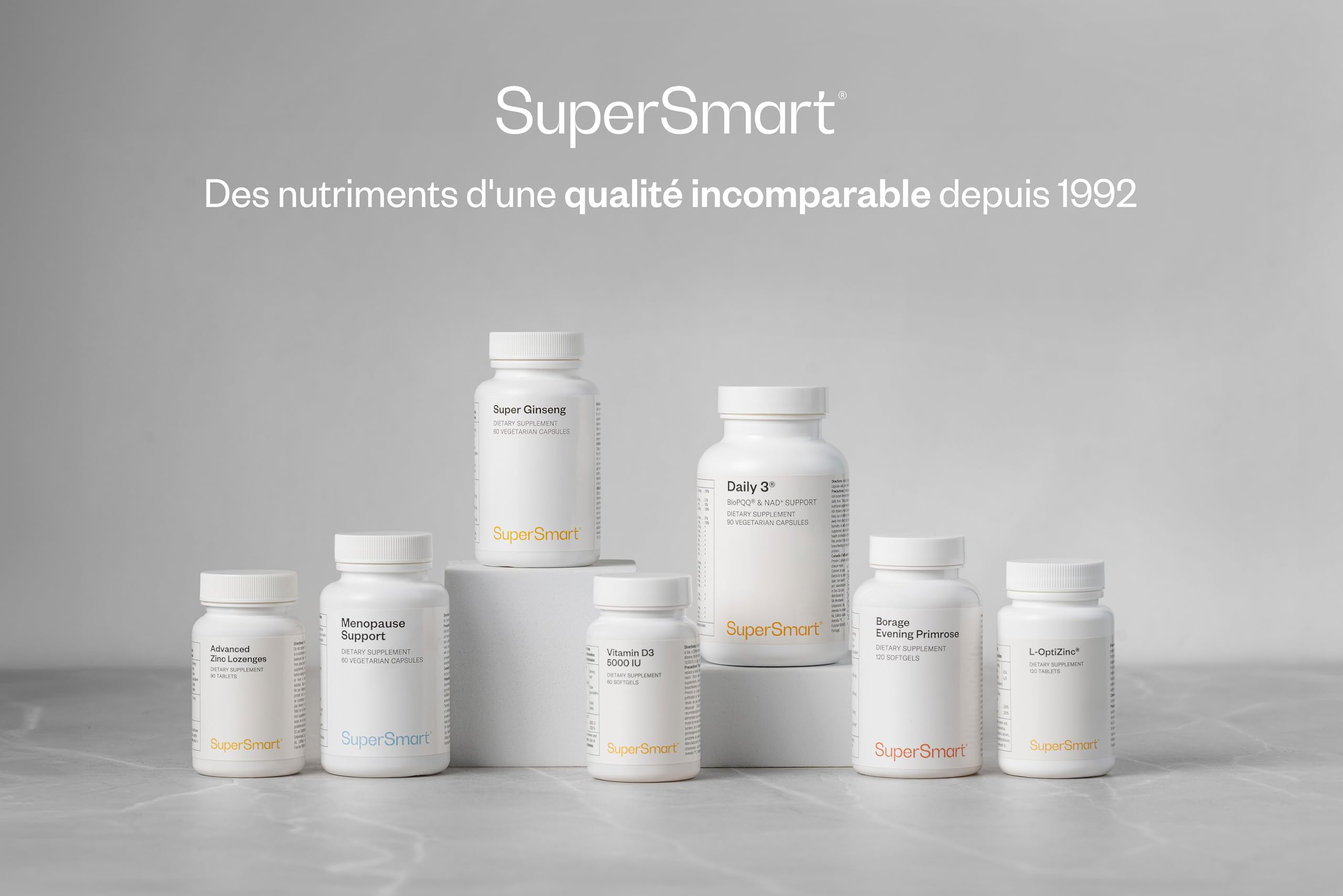 Supersmart - Nicotinamide Riboside - Aide à Augmenter les Taux de NAD+ - Contribue à Améliorer la Fonction Cognitive | Sans OGM - 60 Capsules Végétariennes