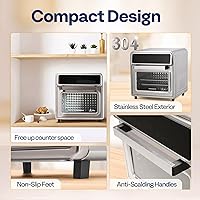 Vista 6 de VIVOHOME Combo de Horno Tostador y Freidora de Aire de 21 Qt, Horno de Convección de Encimera 8 en 1 con Rotisserie y Deshidratador, Horno Freidora