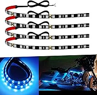 Vista 18 de Tira de luz LED de 12 V de 18 pulgadas, conectable, azul hielo, tira de luces LED impermeables para automóvil, motocicleta, carrito de golf