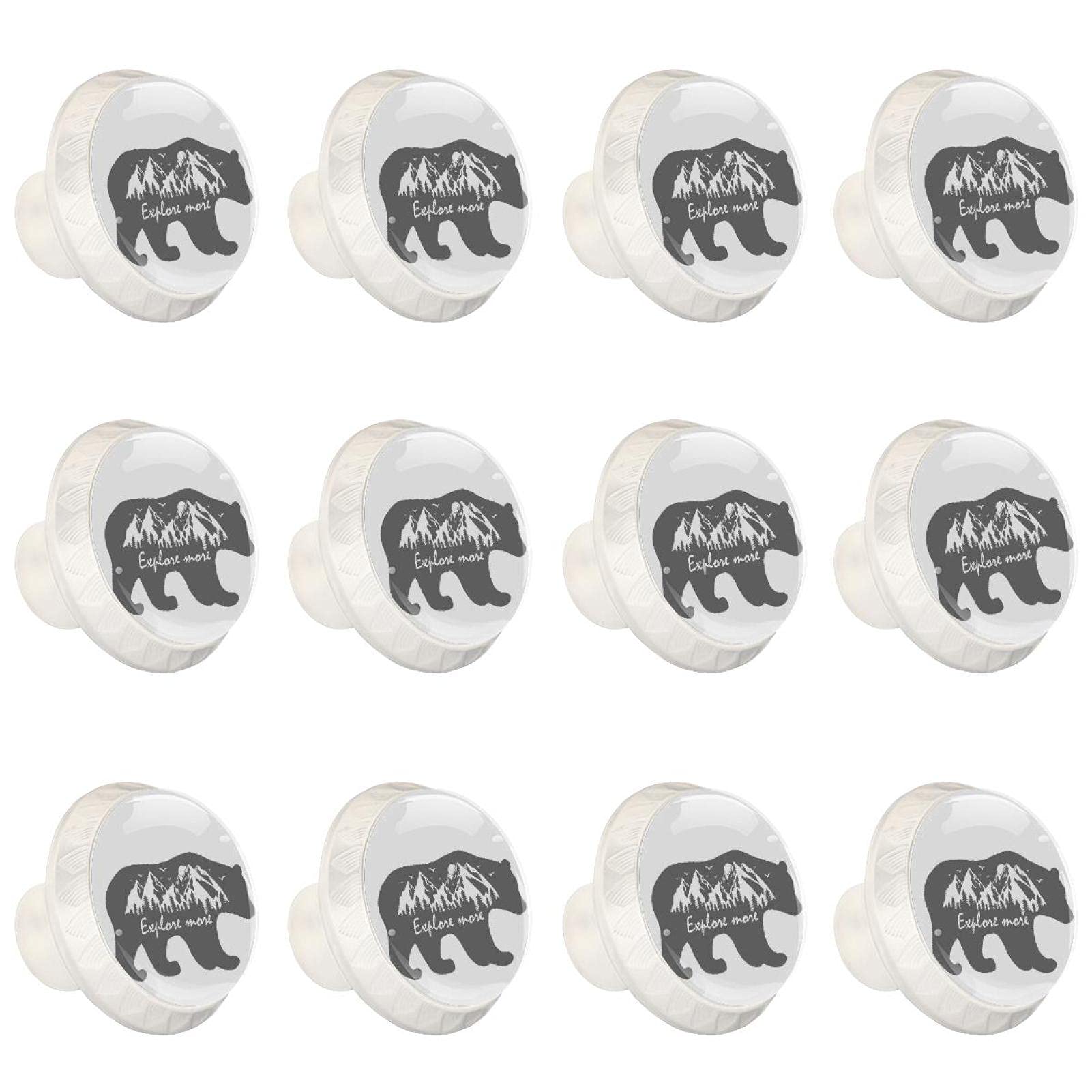 Boutons d'armoires de cuisine ronds pour remplacer des poignées usées avec style ours polaire