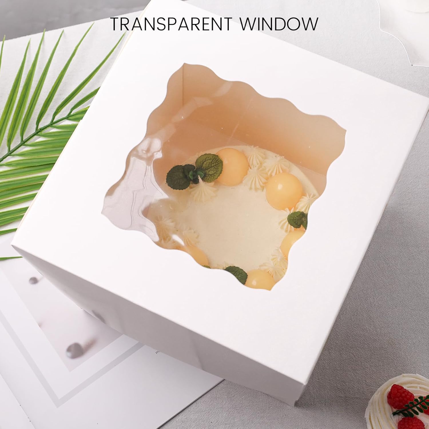 Cake Boxes with Window, x 8 Inches White Bakery Boxes Square