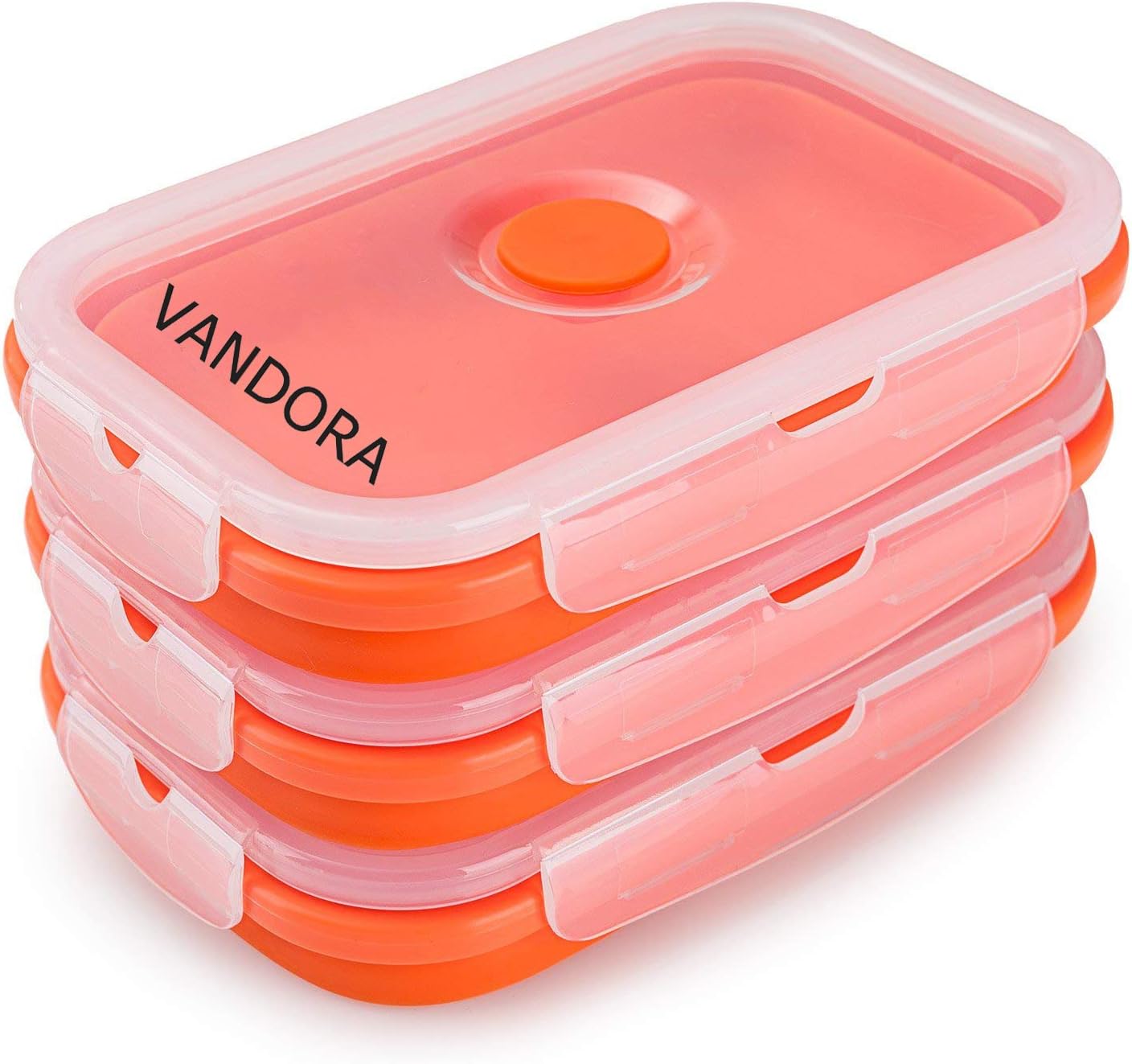 KUUK Collapsible Silicone Food Container - Medium Size, 3 Pack