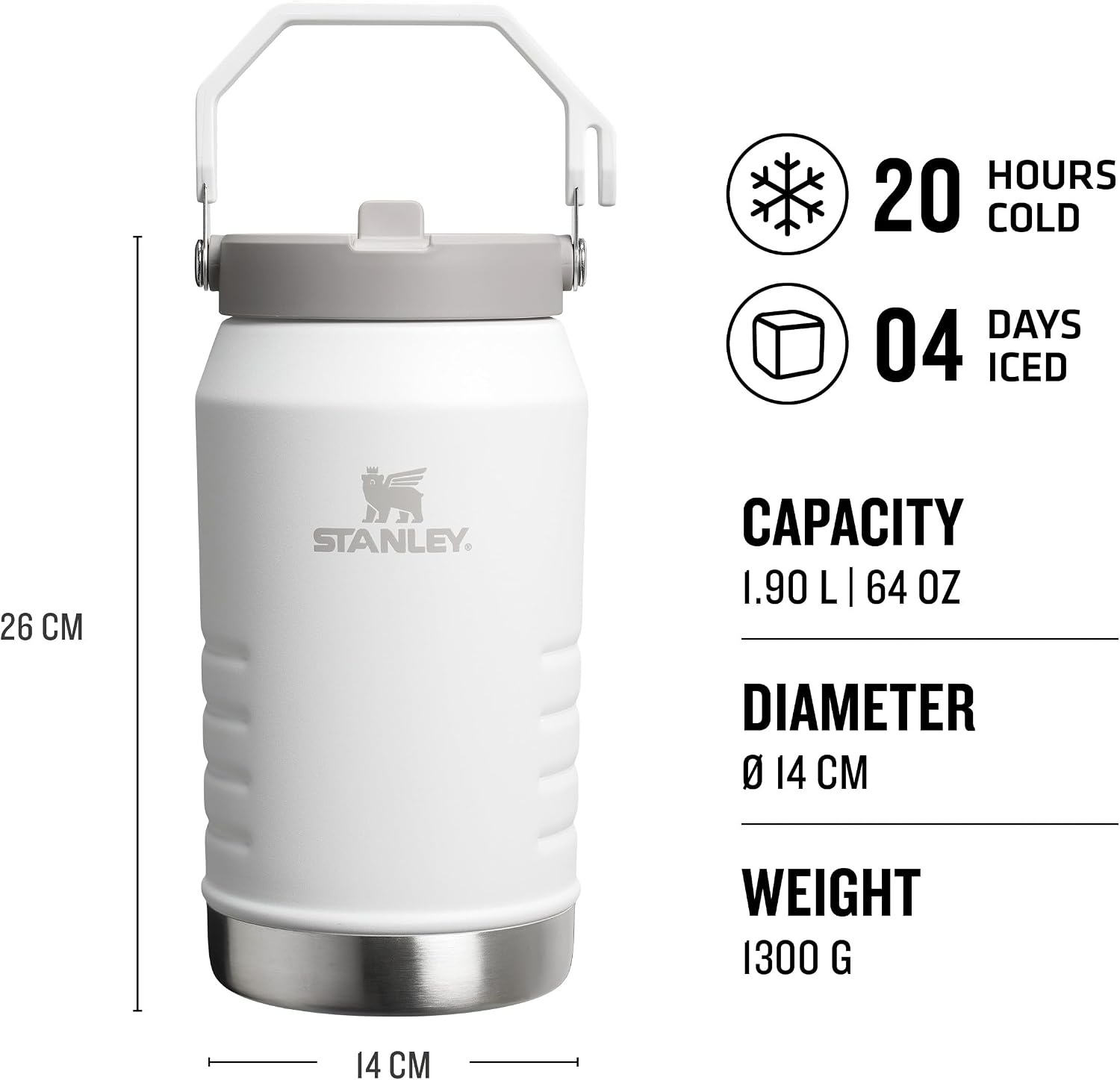 Stanley IceFlow Flip Straw Tumbler Pipetli Termos Matara, 1.9 L