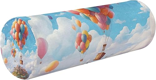 Miniatura 1 de JUNZAN Balloon Blue Bolster Pillow Long Neck Roll Pillow Covers Decorative Small Round Pillows Decorative Throw Pillows for Neck Support Car