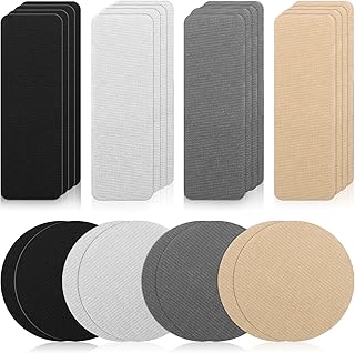 24Pcs Shoe Patches for Holes, Rectangular Round Form Patches for Shoes Tennis Shoe Repair Patches Self Adhesive Shoe Prevention Toe Heel Hole Repair Patch Kit for Sneakers Mesh Shoes 4 Colors