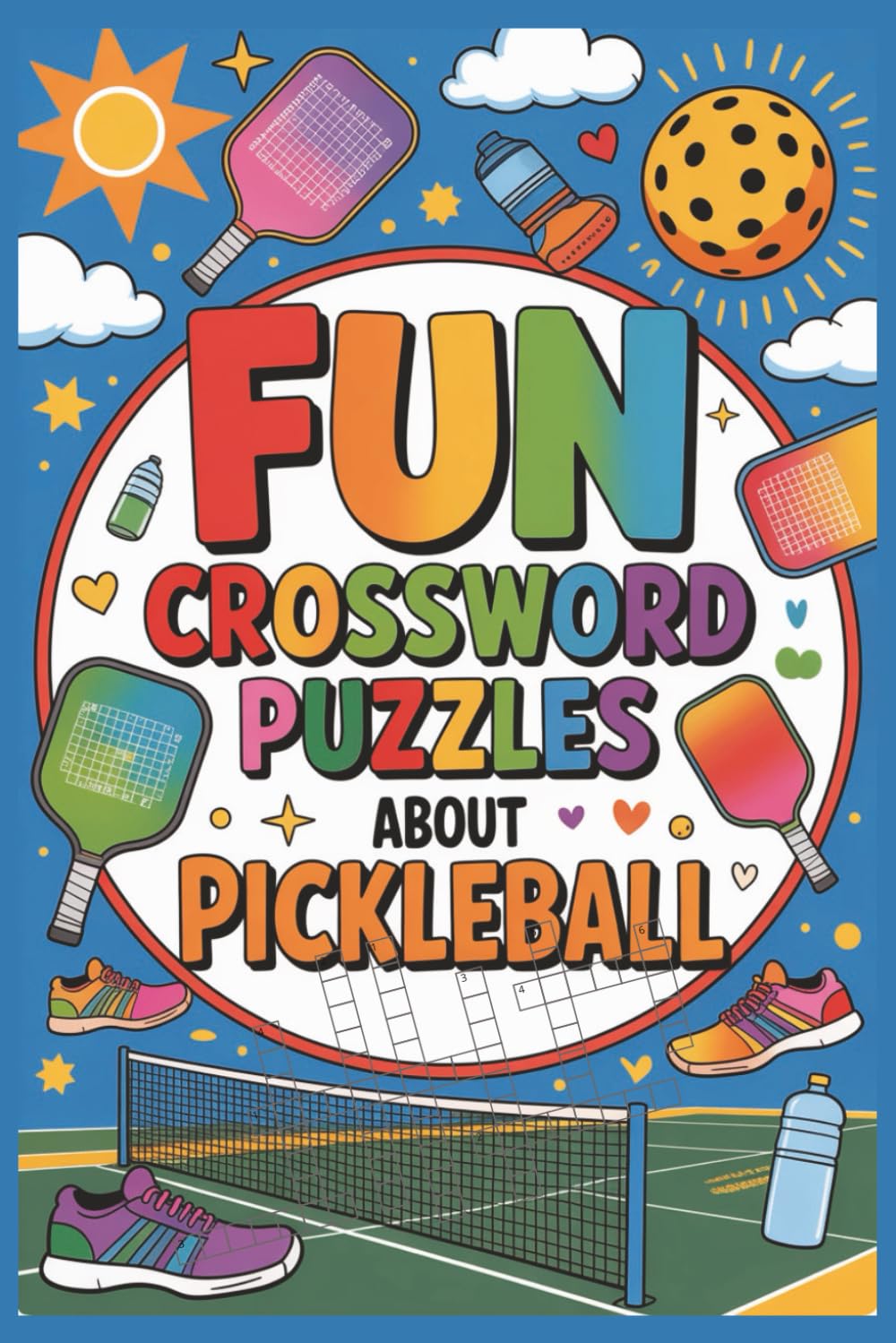Fun Crossword Puzzles About Pickleball: 60 Crossword Puzzles with Solutions | Easy & Challenging Pickleball Words, Lingo & Rules | Fun Activity Book
