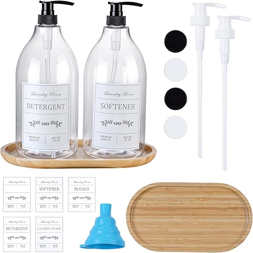 Laundry Detergent Dispenser Bottle 2 Half Gallon Plastic Liquid Laundry Soap