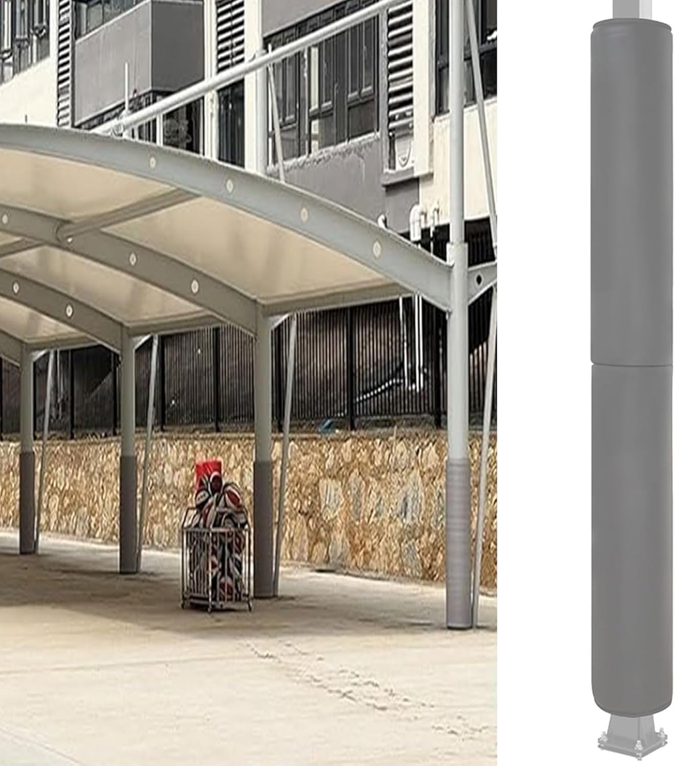 Heavy Duty Basketball Pole Pads, Tall Round and Square Pole Pad,Fits Round Size Poles,Weather Pad.