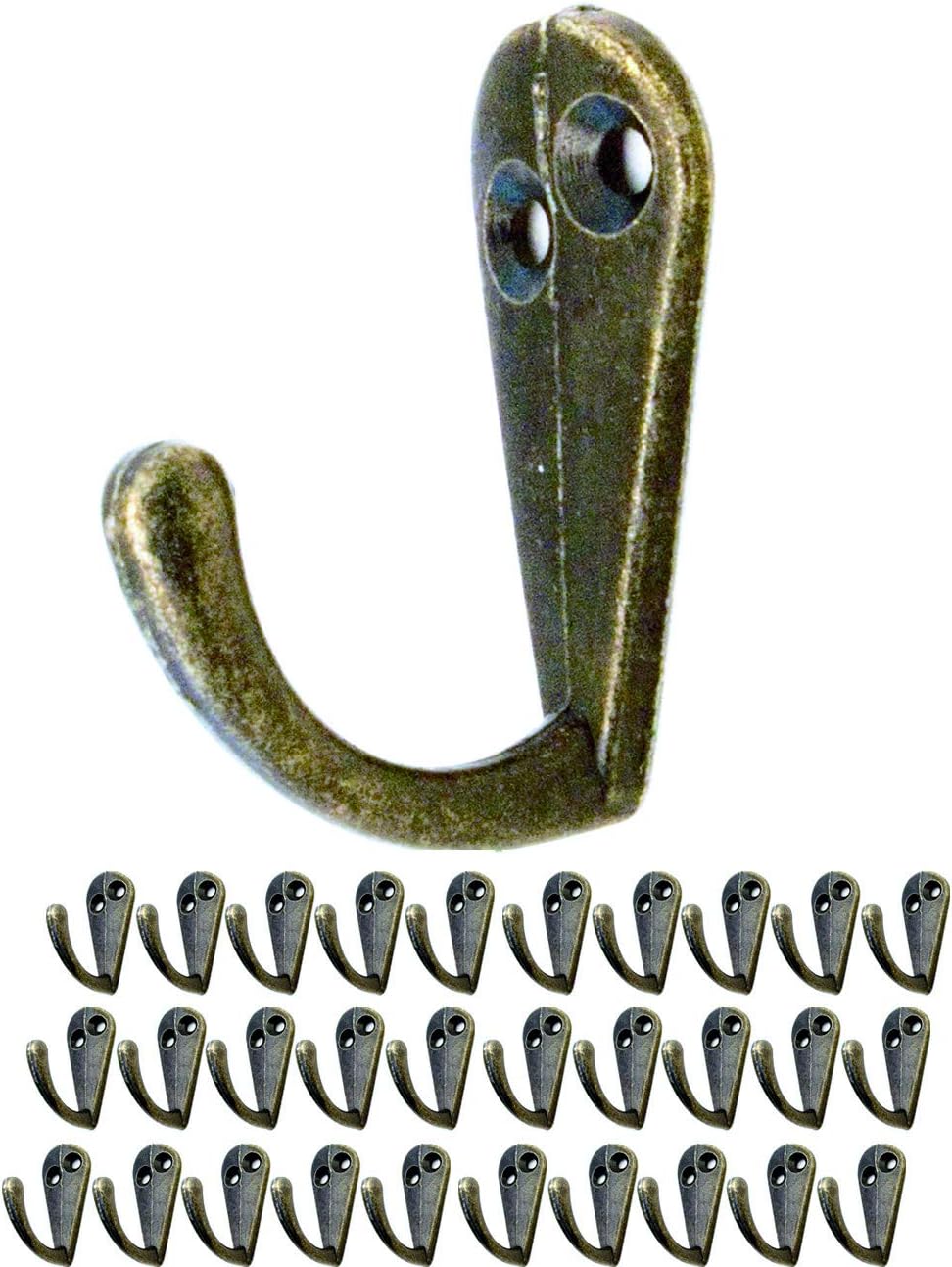 5er Set Antik Haken Garderoben-Haken Messing Bronze - Vintage Design Für Wand & Garderobe