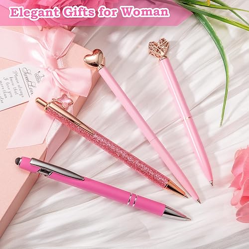 Miniatura 5 de BESARME 4 bolígrafos rosados para mujeres, regalos rosas para niñas, rellenos de calcetines de Navidad para adolescentes y niñas, bolígrafo de
