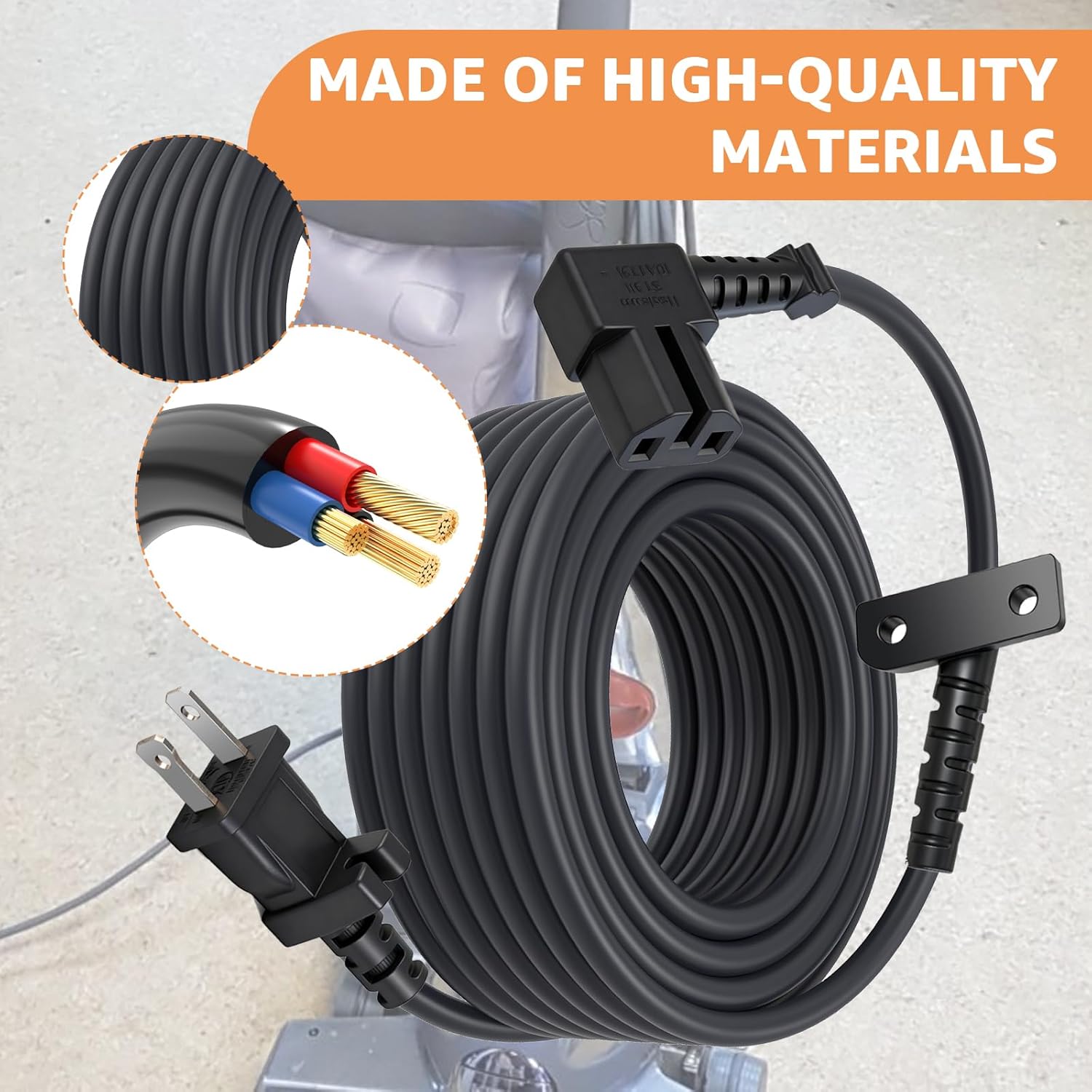 192006 Power Cord for Kirby Sentria SE G10 G9 Vacuum Cleaner, 120 volt 2 Prong Vacuum Cleaner Cable, 32FT