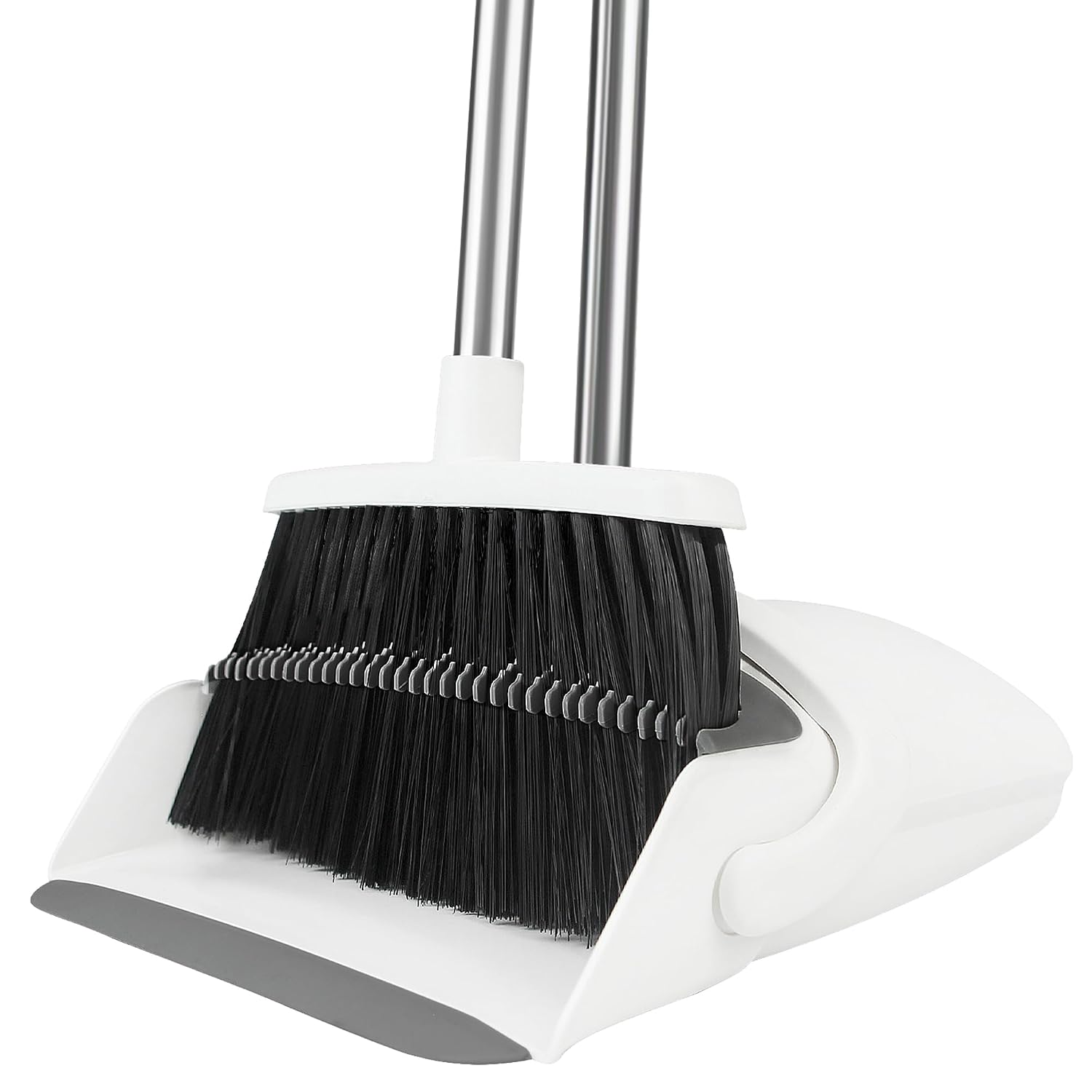 Broom and Dustpan Set, Broom with Dustpan Combo Set for Home 54-in Long Adjustable Handle Dustpan Teeth to Clean Hair for ...