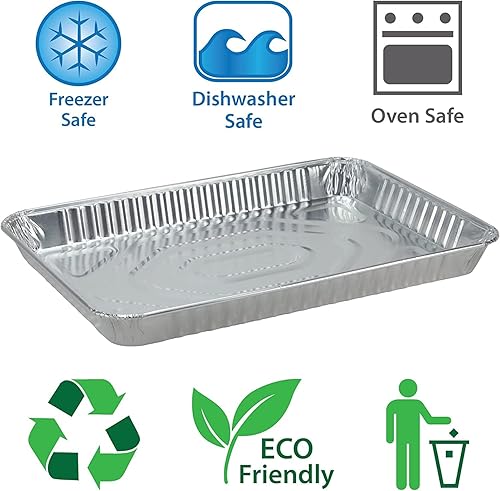 Miniatura 5 de Moldes de aluminio de tamaño medio, 100 hojas antiadherentes duraderas para hornear de 12.87 x 8.87 pulgadas