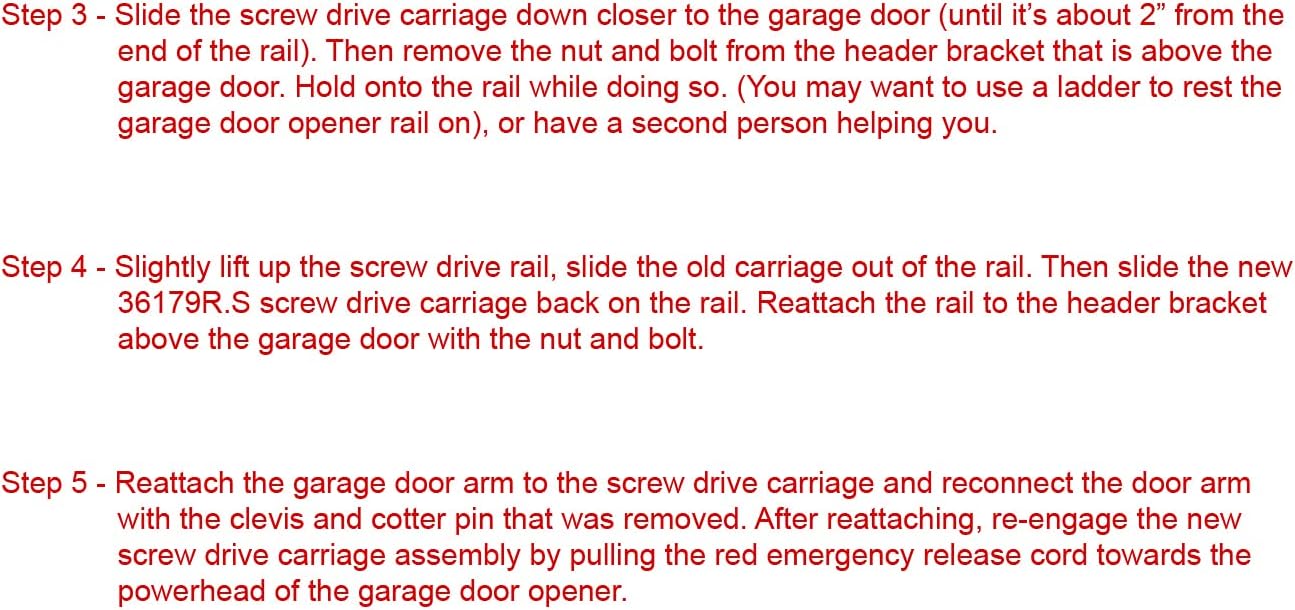 Diagram showing the clevis and cotter pin connection on a garage door arm