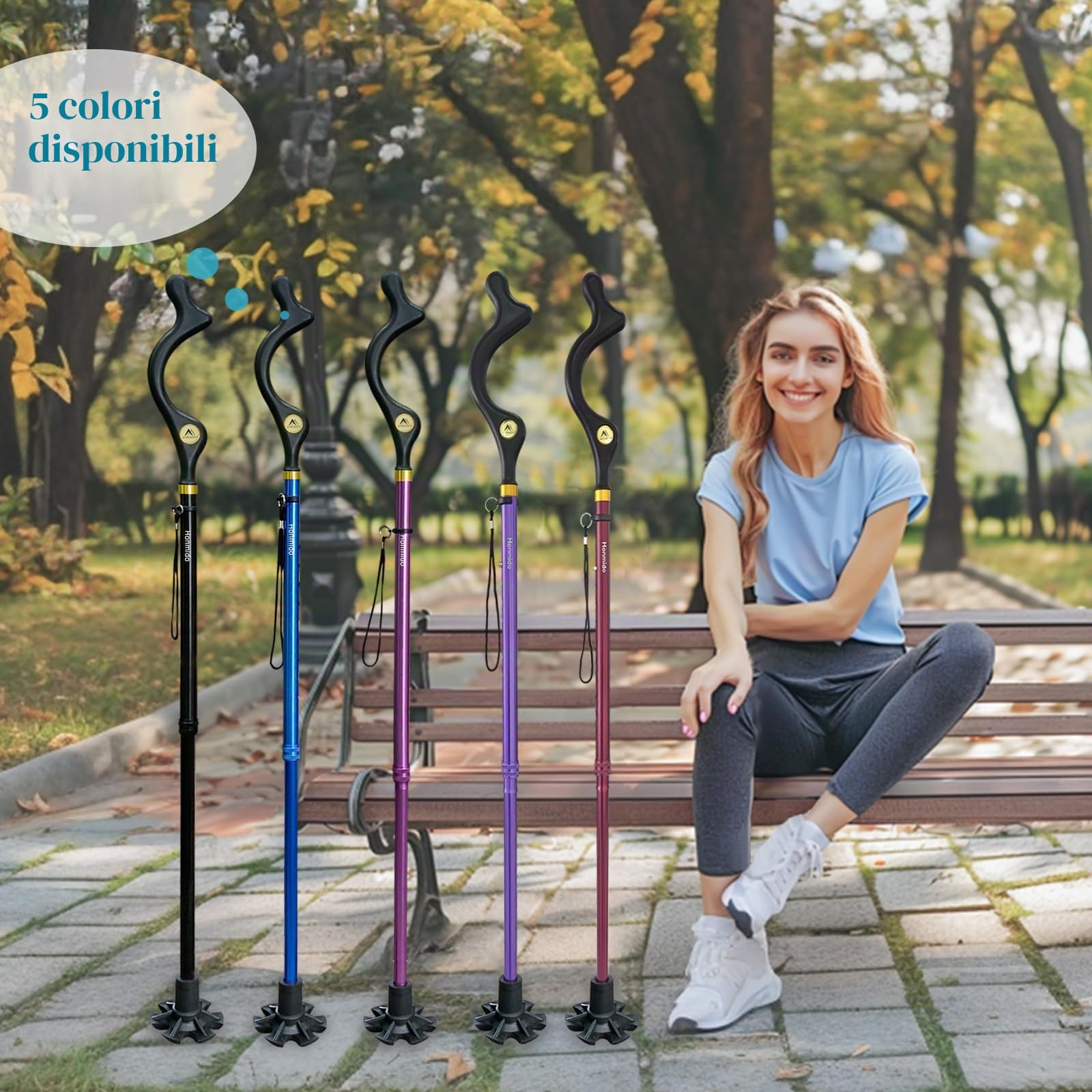 Walking Sticks Foldable for Men & Women Seniors for Balance,Self Standing Folding Cane,Height Adjustable Anti-Slip Lightweight Alloy Walking Stick Collapsable for Travel Mobility Aid