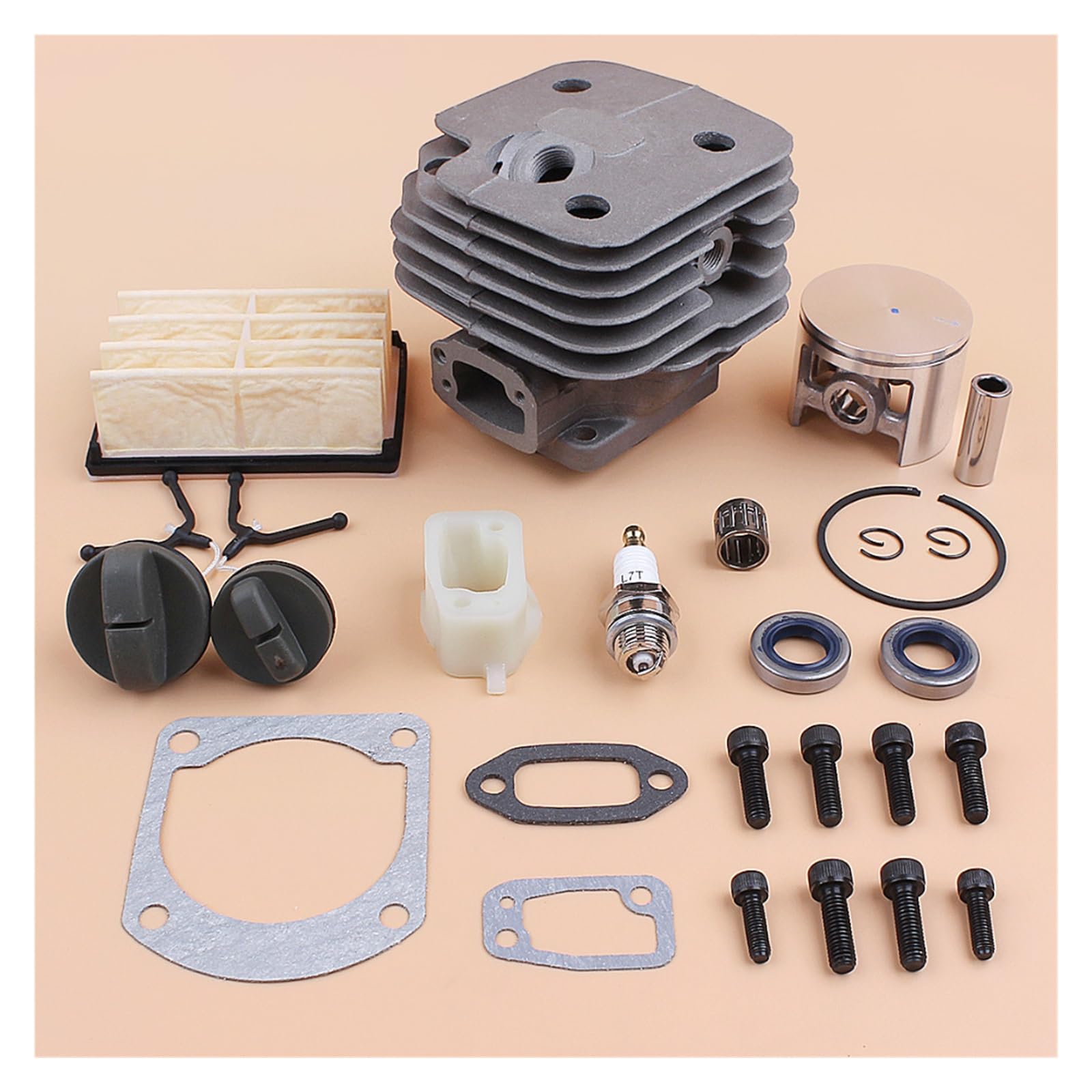Tornillos de Escape de pistón de 52 mm Kit de Tapas de Filtro de Aire for Husqvarna 268 272 XP 272xp Reemplazo de Motosierra de Gasolina