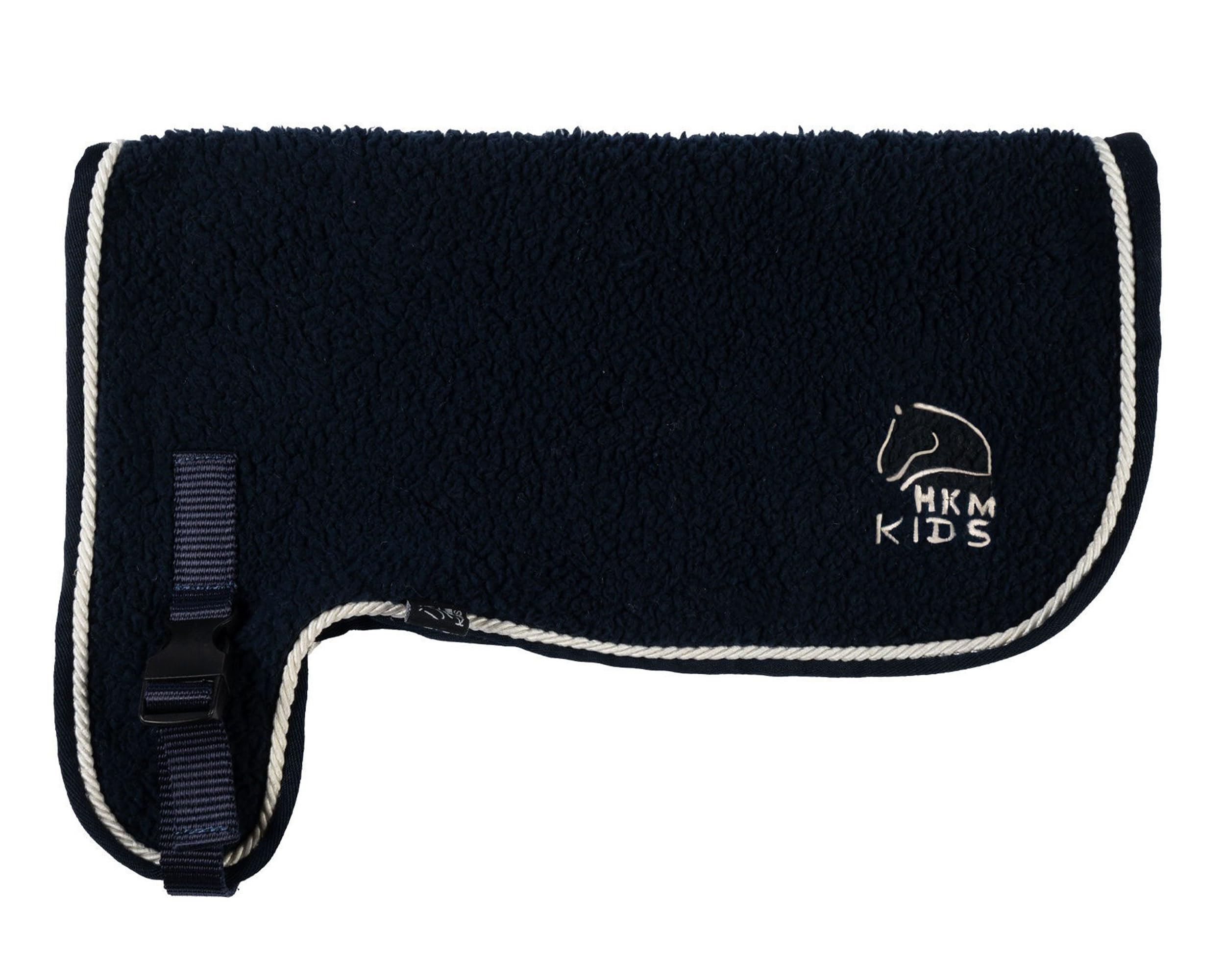 HKM Hobby Horsing Decke Teddy | aus kuscheligem Teddyfell | mit Stickerei | Dunkelblau