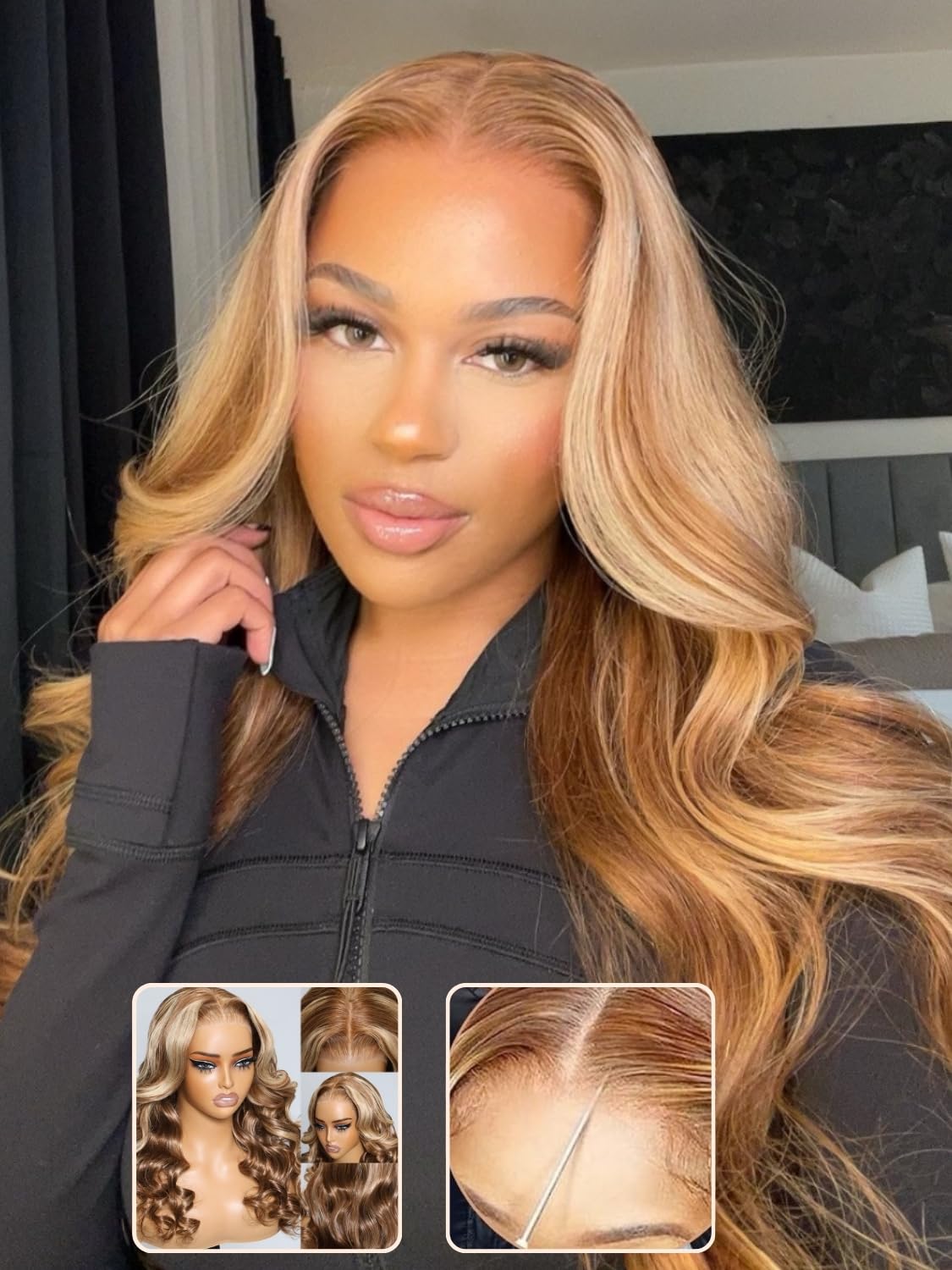 Nadula Pre Everything Glueless Honey Blonde 13X4 HD Pre Cut Body Wave Lace Front Wig Human Hair Pre Plucked Invisible Bye Bye Knots Wig with Ear Tape