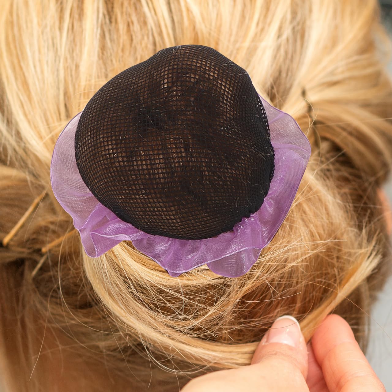 Ballet Hair Nets 20Pcs Invisible Mesh Adjustable Elastic Drawstring Breathable Lace Trim for Dance Buns Performances Rehearsals Women Girls