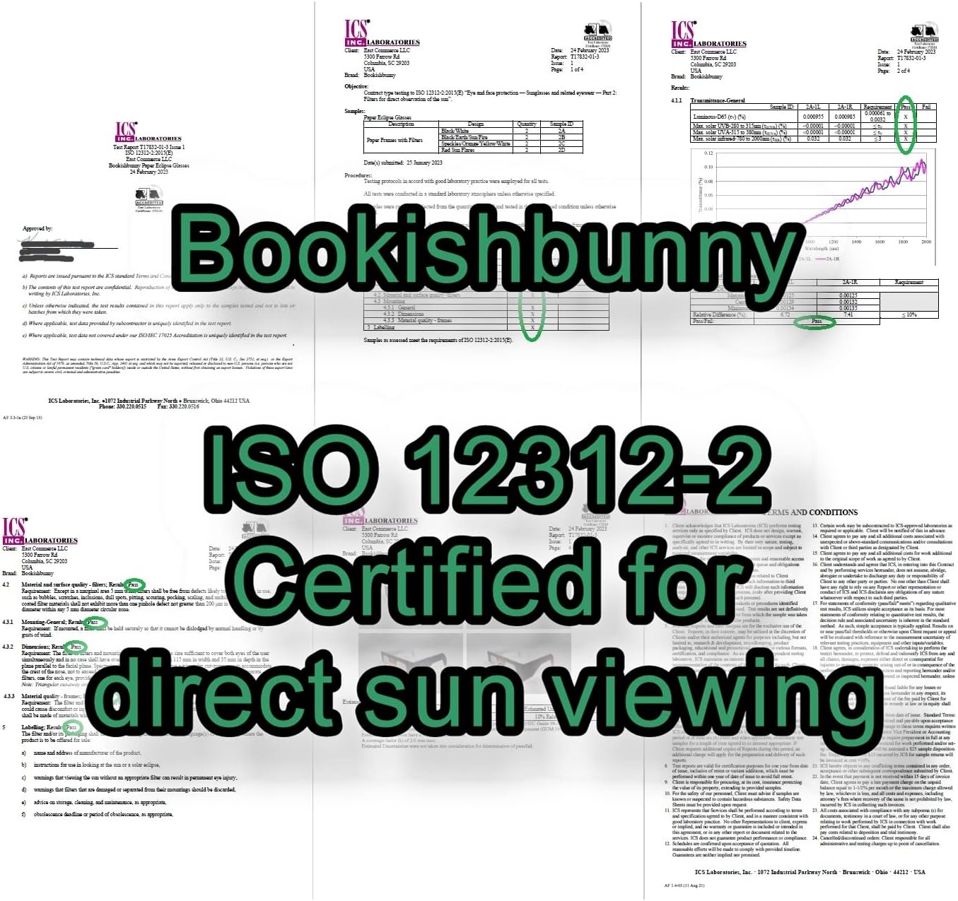 Bookishbunny 100 Pairs Solar Eclipse Viewers Paper Glasses Sun Viewing ISO Certified Various Patterns