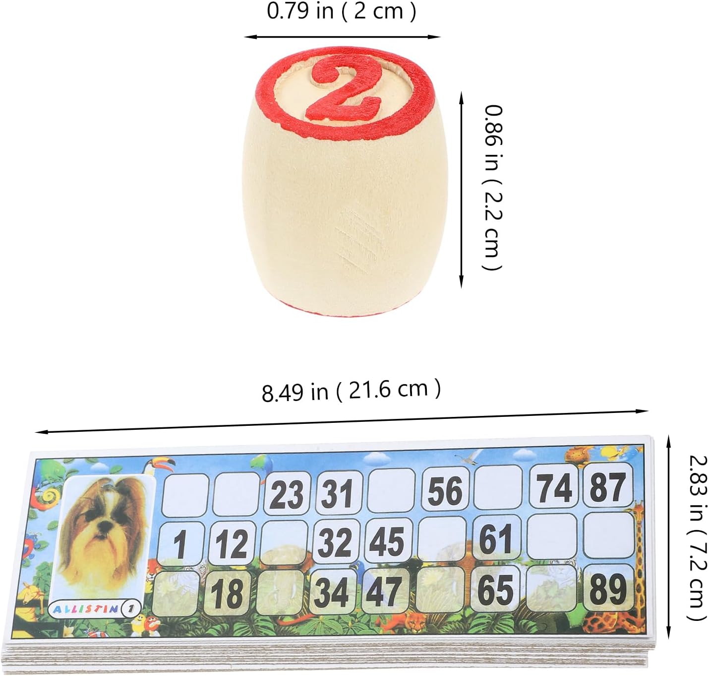 Abaodam Russian Lotto Game Wooden Bingo Set with Numbers 1–90 Traditional Russian Bingo Board Game for Adults Family Gatherings and Party Play