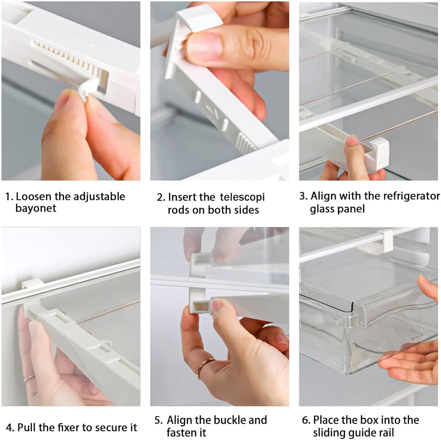 Kühlschrank Organizer Ausziehbare Schublade Kühlschrank Schublade Fridge Organizer gefrierschrank organizer zum Aufbewahren und Aufbewahren von Lebensmitteln im Kühlschrank verwende
