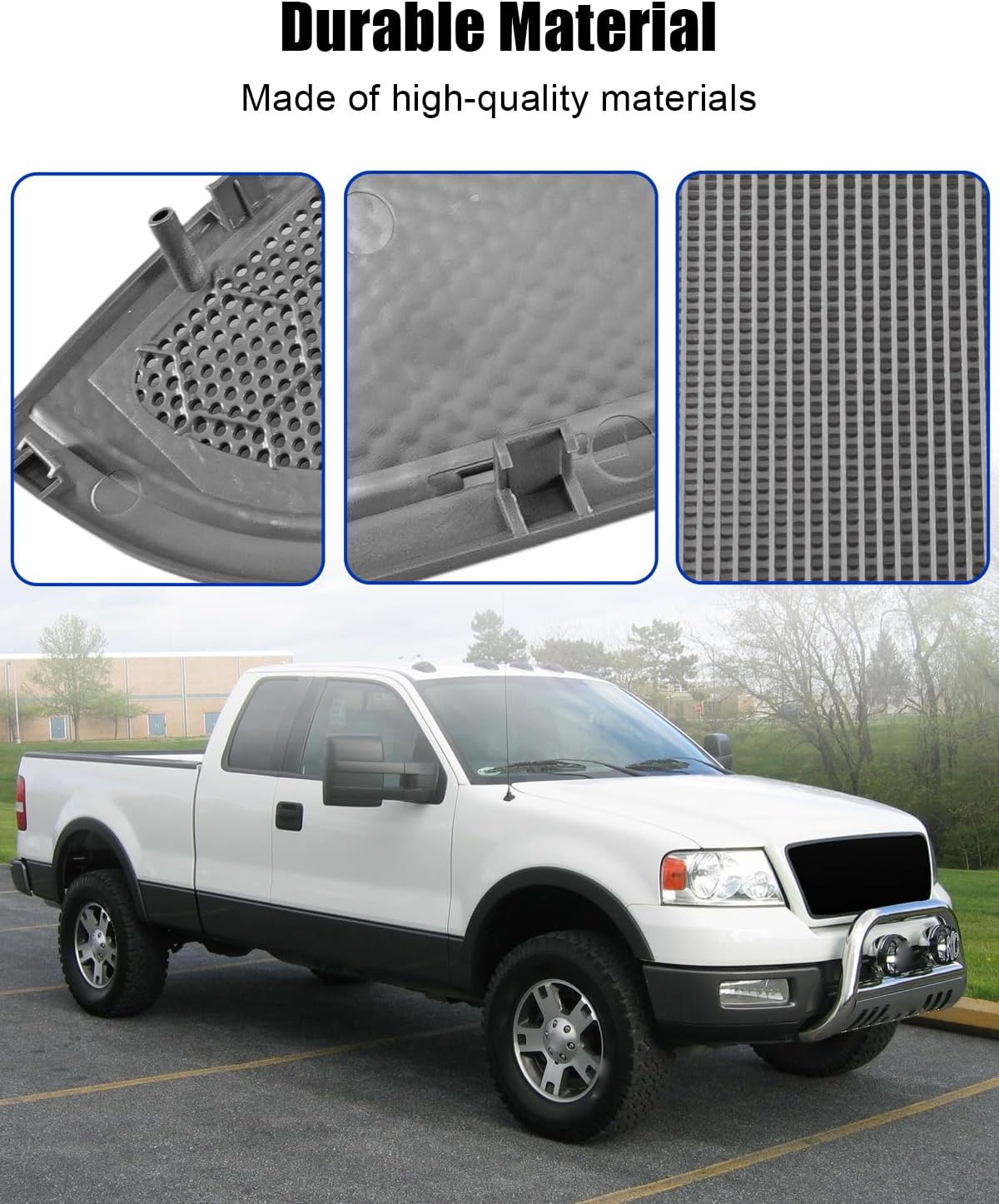 Front Door Speaker Grille Panel Cover Fit for Ford F150 2004 2005 2006 2007 2008, Gray Speaker Guard Replace 5L3Z-18979-BAA 5L3Z-18978-BAA, 1Pair