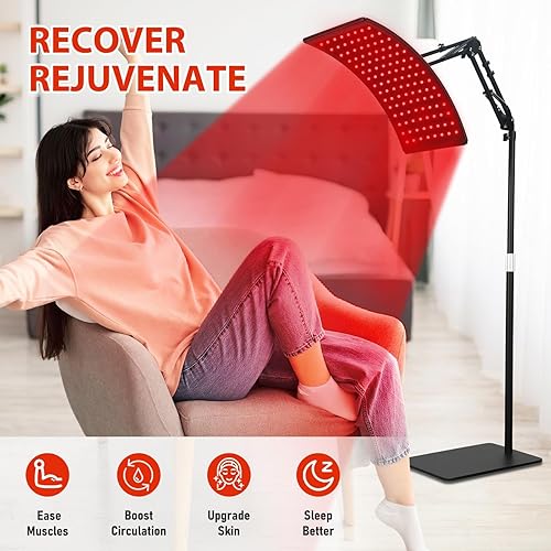 Miniatura 4 de Terapia de luz roja para cara y cuerpo, lámpara de terapia de luz infrarroja roja con soporte Led 660nm y 850nm dispositivo de luz infrarroja para
