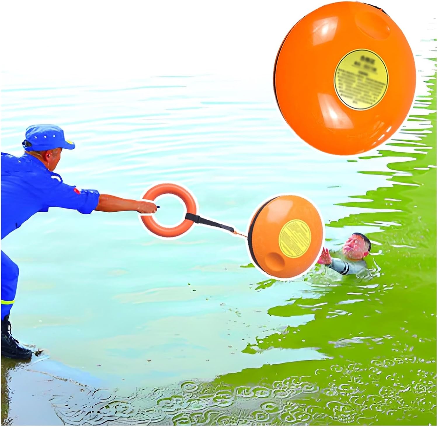 Emergency Rescue Disc - Throwable Water Frisbee for Pool & Beach, 131FT Rope for Drowning Rescue, Durable Orange ABS Plastic, Ideal for Lakes, Docks & Riverside Safety