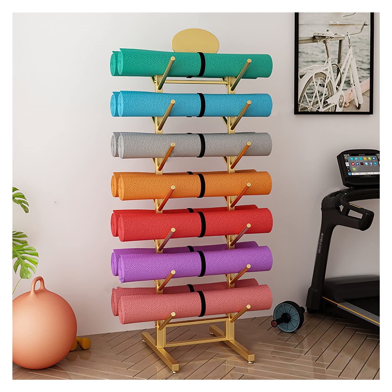 Support de rangement pour tapis de yoga roulant et rouleau mousse