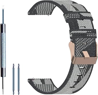 Lijinlan Replacement Watch Band for Casio F-91W/F-93W/F-94/F-98W/F-105W/F-106W/W-66/W-85 18mm Nylon Strap for Casio F91W Series Watch Wristband Gray, Gemless