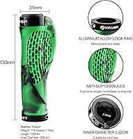 Vista 2 de Puños ergonómicos de manubrio de bicicleta, de Topcabin, con amplia superficie de agarre