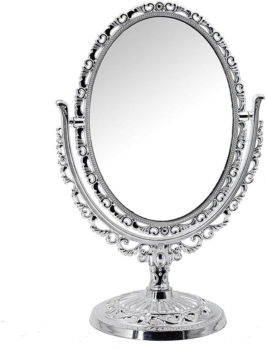 Decorative Stand Mirror,Makeup Mirror, Stand up Mirror,Stand Mirror, Double Sided, Classic European Style, Oval Shaped
