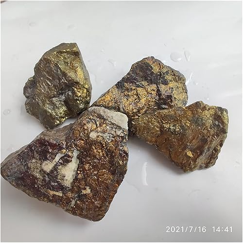 Feng Shui Decorar Natural Contiene Oro Plata Y Cobre Mineral CuFeS2 Calcopirita Cristal Piedra Enseñanza Especímenes Experimental Clásico Crudo